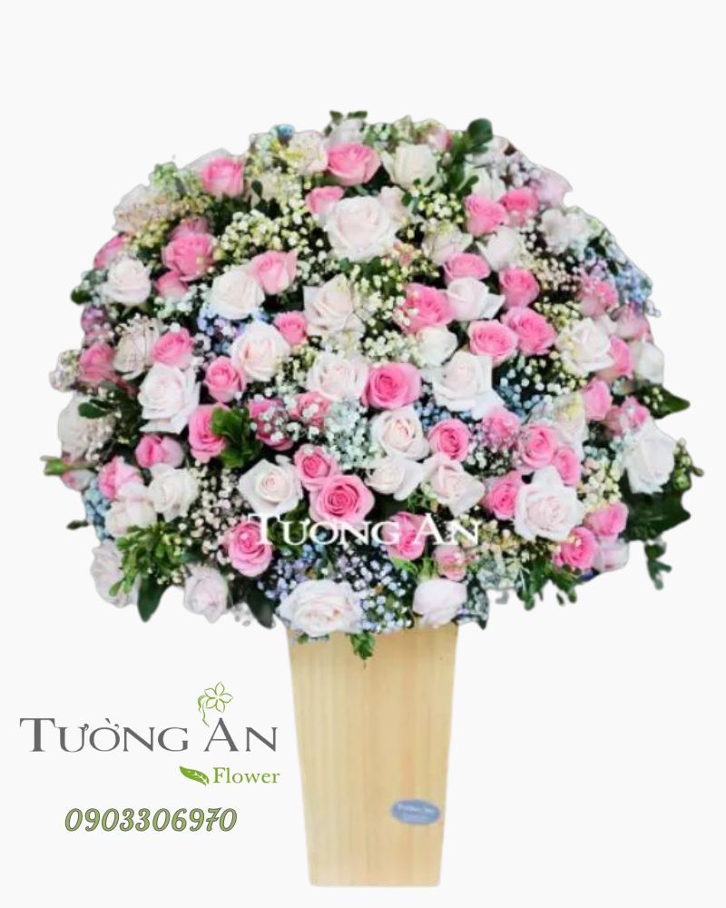  Hộp Hoa Tone Hồng - B113 