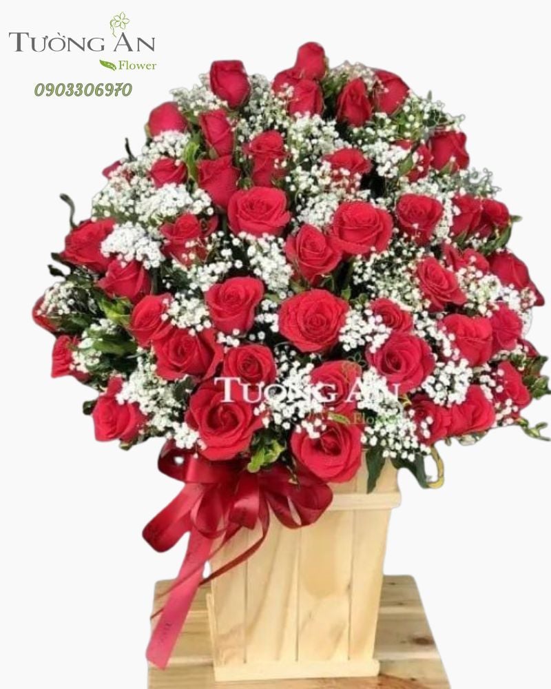  Hộp Hoa Hồng Đỏ - B124 