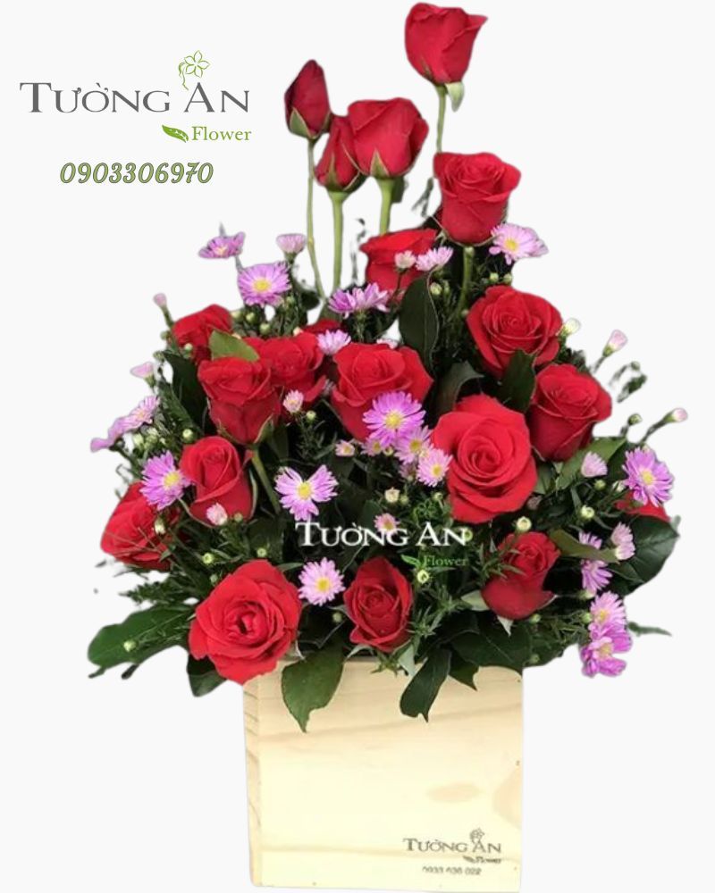  Hộp Hoa Hồng Đỏ - B128 