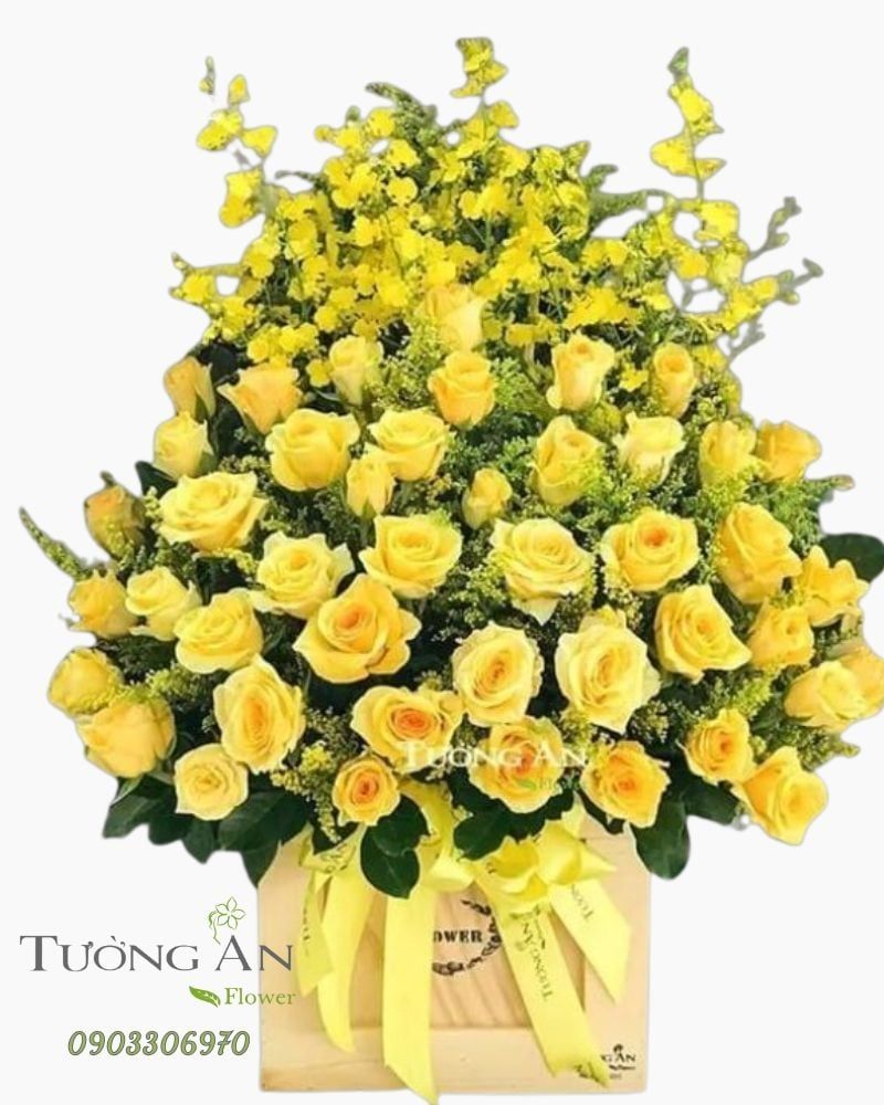  Hộp Hoa Hồng Vàng - B161 