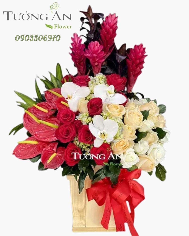  Hộp Hoa Tông Đỏ - B165 