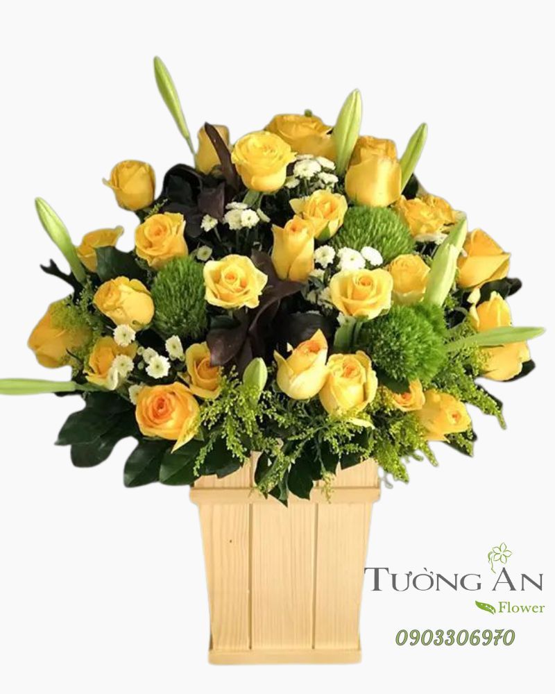  Hộp Hoa Tông Vàng - B153 