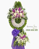  Vòng Hoa Chia Buồn Tím Trắng Tiễn Biệt - HTL06 