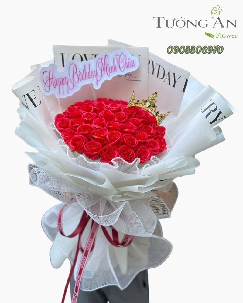  Bó Hoa Sáp Trái Tim Vương Ái - HST24 