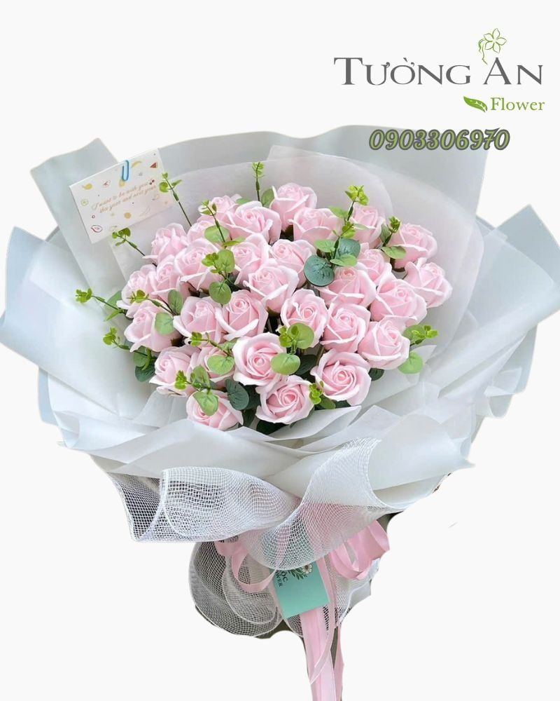  Bó Hoa Sáp Hồng Phấn Gửi Nắng Mai - HST10 