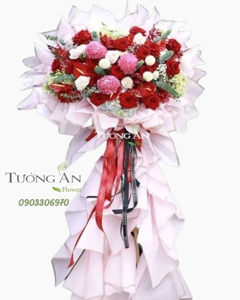  Kệ Hoa Chúc Mừng Hiện Đại Tone Đỏ - B448 