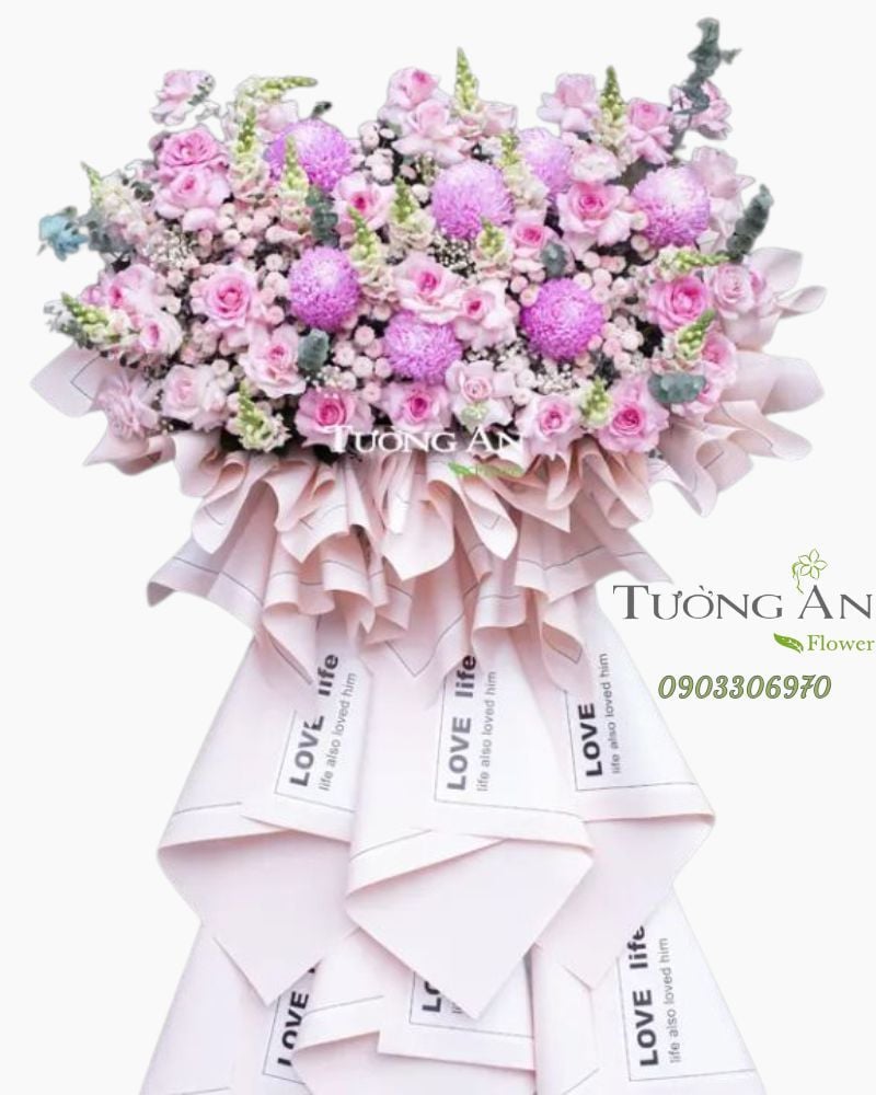  Kệ Hoa Chúc Mừng Khai Trương Tone Hồng - B517 