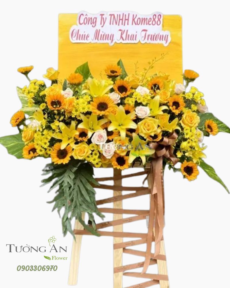  Kệ Hoa Khai Trương Tone Vàng - B466 