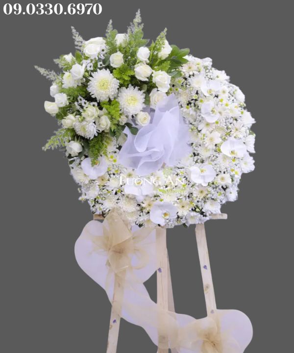  Vòng Hoa Tang Lan Hồ Điệp Trắng - B336 