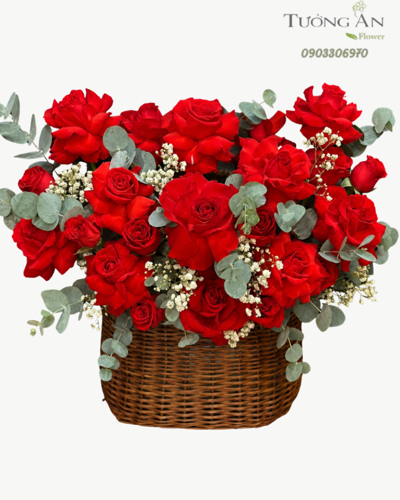  Giỏ Hoa Rực Đỏ Yêu Thương - GH25 