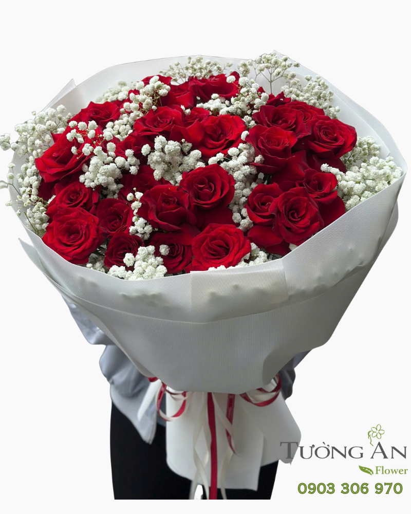  Bó Hoa Hồng Đỏ Nồng Say - HBT52 