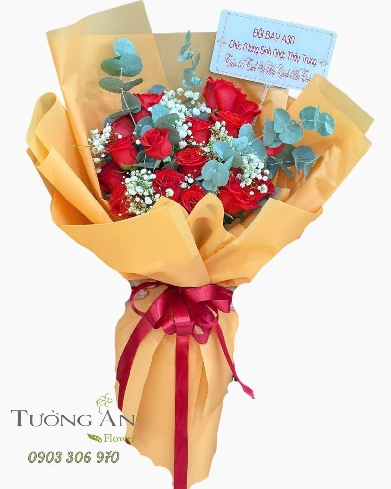  Bó Hoa Hồng Đỏ Rạng Ngời - HBD78 