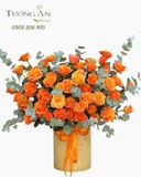  Hoa Cắm Hộp Cam Diễm Khởi Sắc - HCH96 