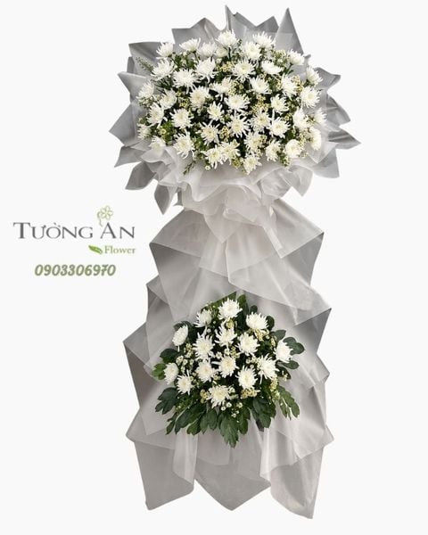  Vòng Hoa Chia Buồn Bạch Cúc Vĩnh Tâm - HTL55 