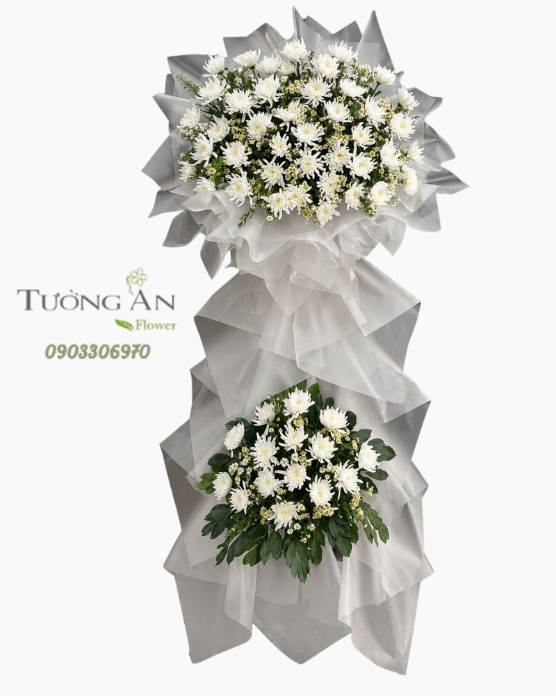  Vòng Hoa Chia Buồn Bạch Cúc Vĩnh Tâm - HTL55 