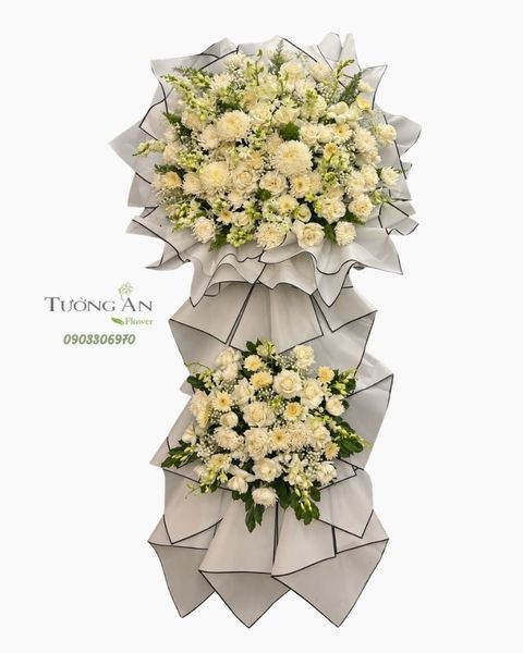  Vòng Hoa Chia Buồn Bạch Cúc Tưởng Niệm - HTL56 