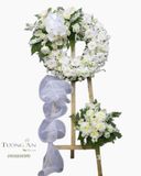  Vòng Hoa Đám Tang Tông Trắng - B334 
