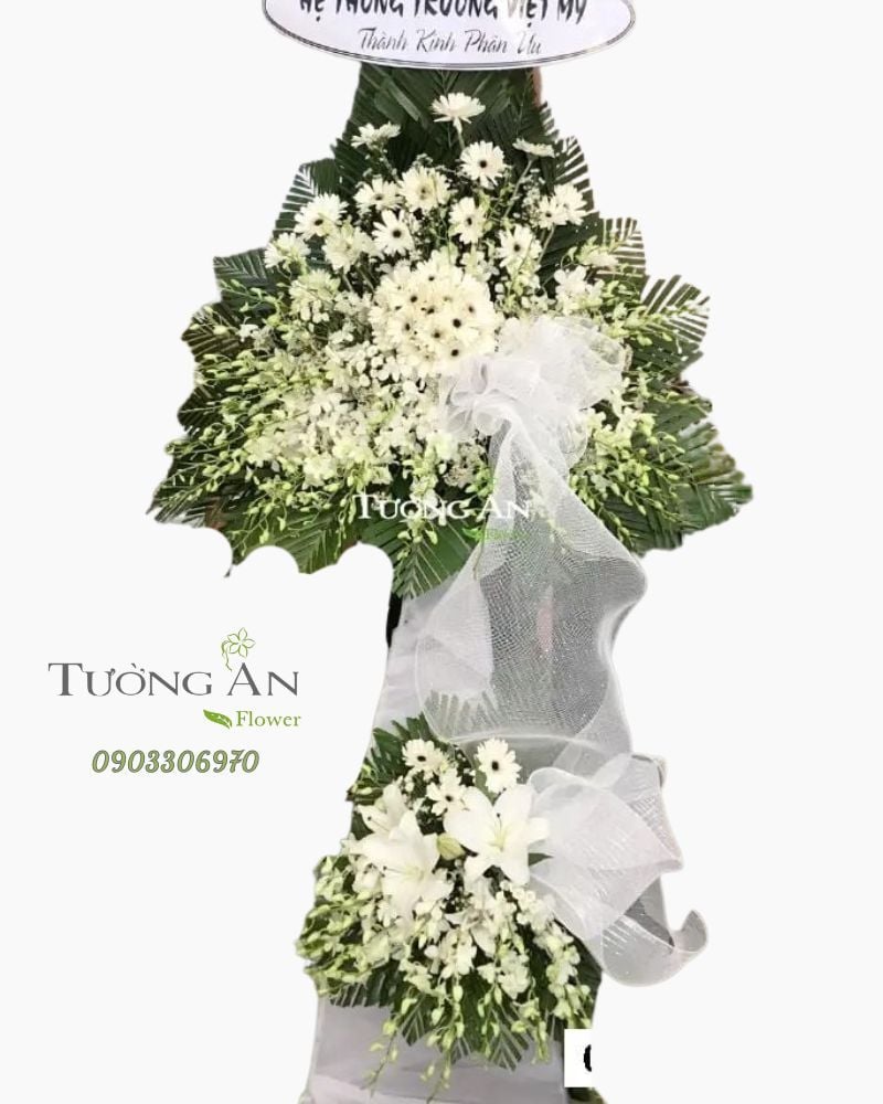 Vòng Hoa Phúng Viếng Hoành Tráng - B225 