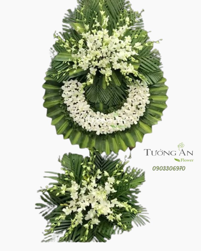  Vòng Hoa Phúng Viếng Tông Trắng - B267 