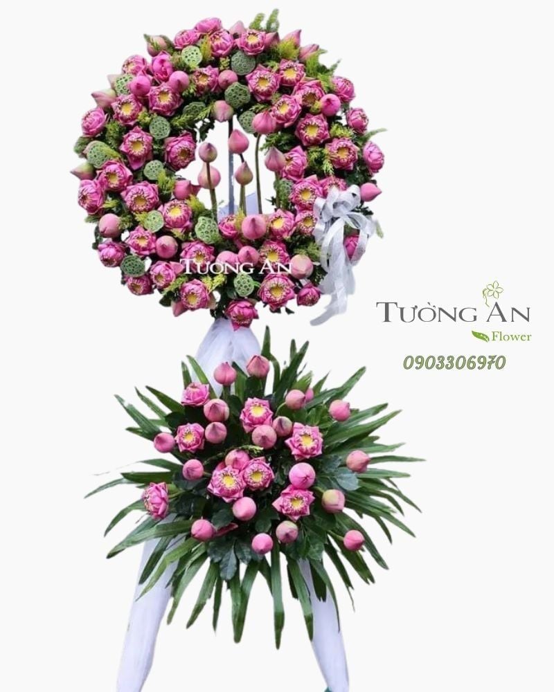  Vòng Hoa Sen Viếng Đám Tang - B316 