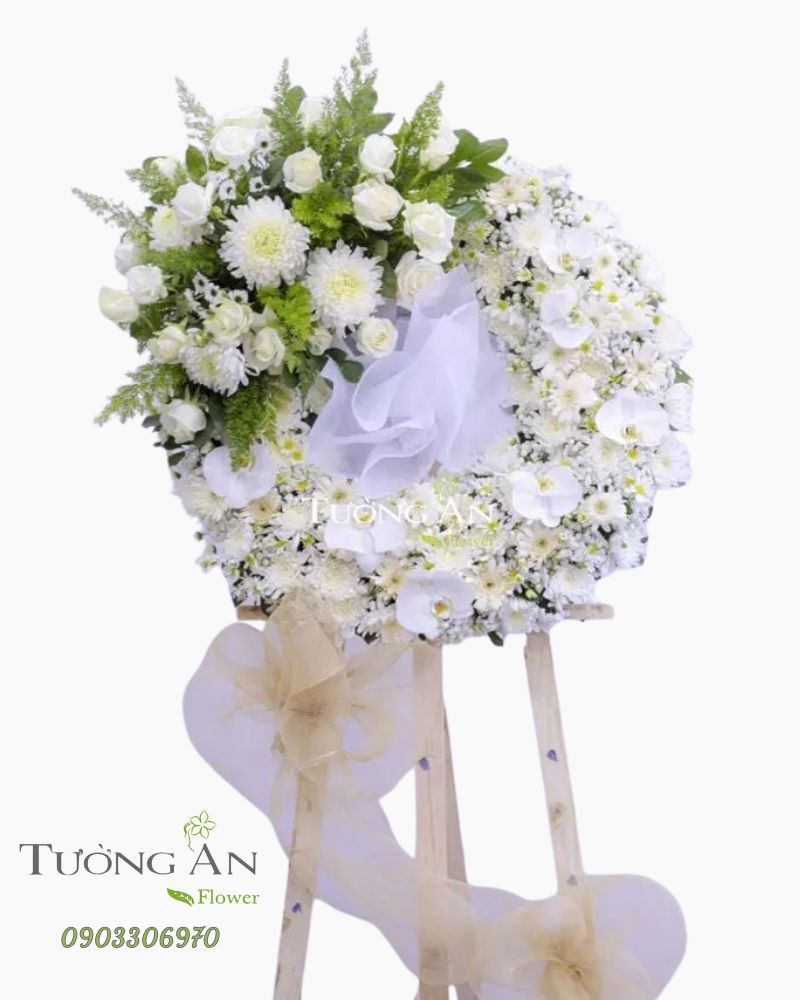  Vòng Hoa Tang Lan Hồ Điệp Trắng - B336 