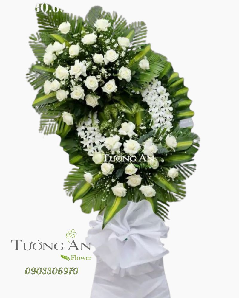  Vòng Hoa Tang Lễ Hoa Hồng - B230 