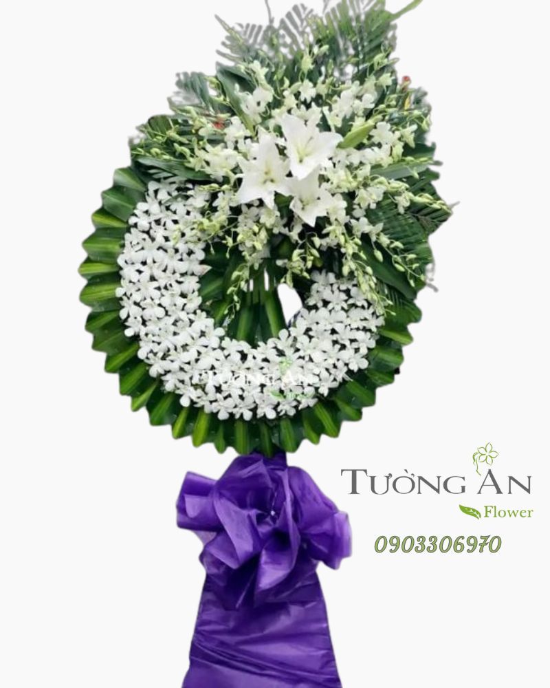  Vòng Hoa Tang Lễ Lan Trắng - B278 