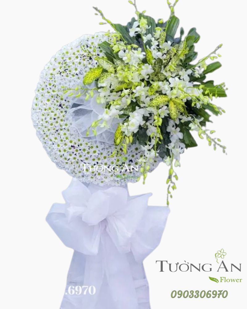  Vòng Hoa Tang Lễ Trắng  - B301 