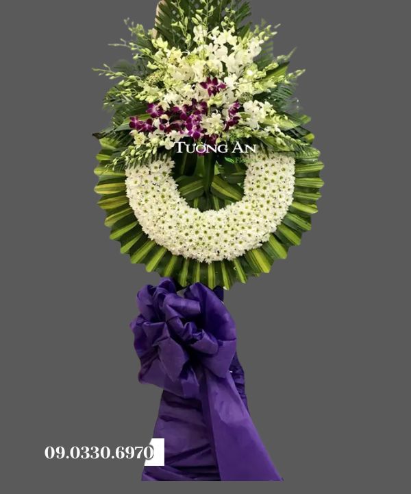  Vòng Hoa Viếng Cúc Trắng - B235 