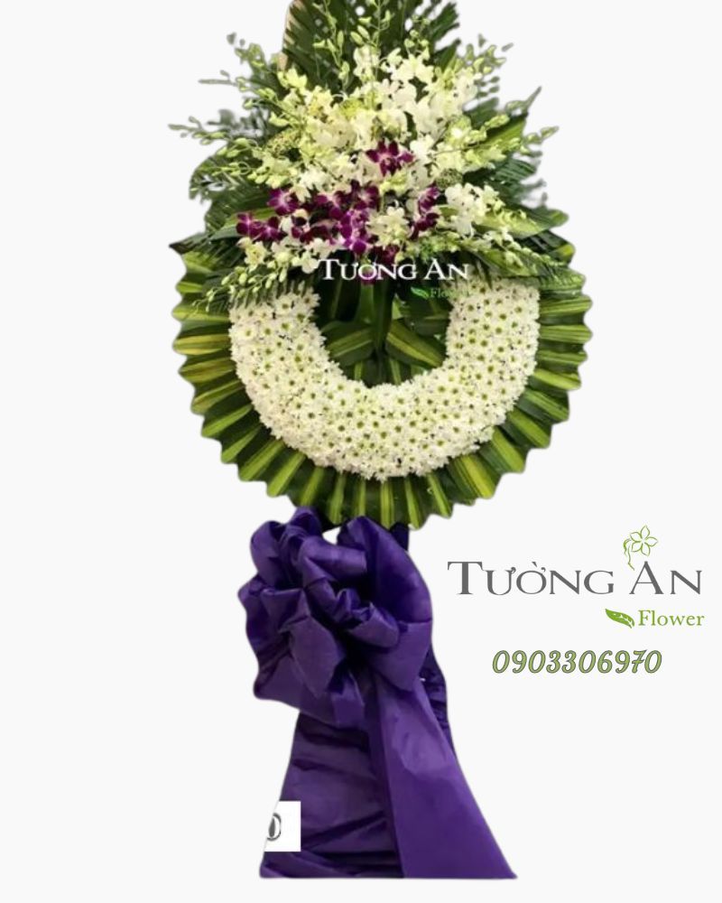  Vòng Hoa Viếng Cúc Trắng - B235 