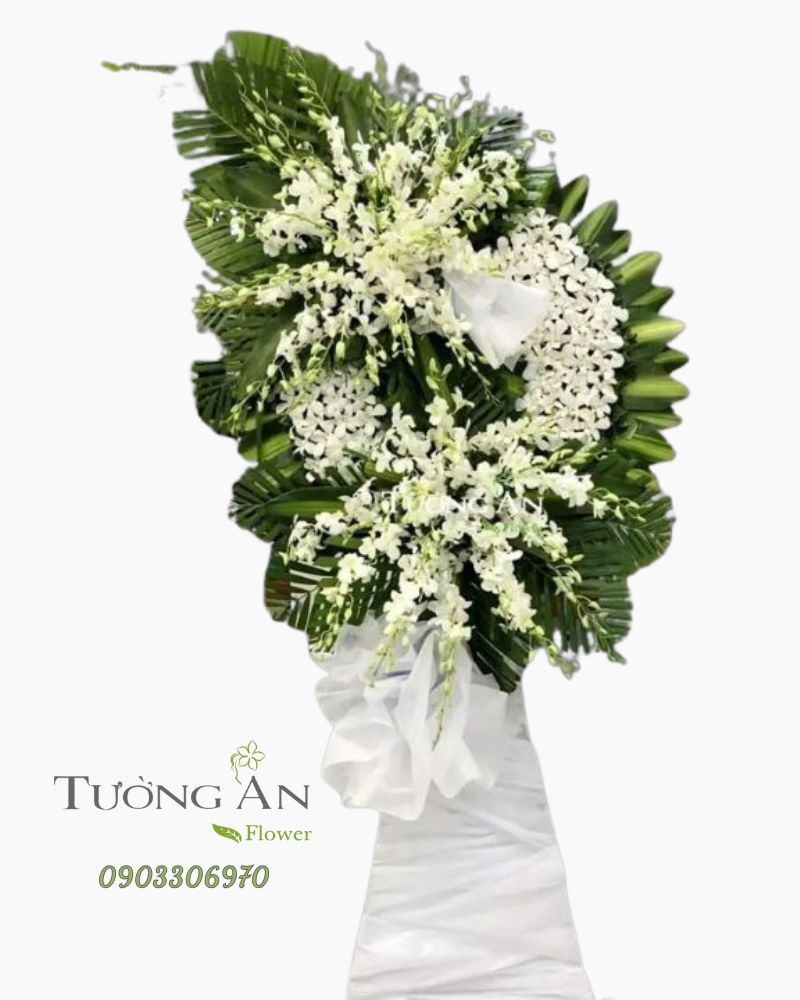  Vòng Hoa Viếng Lan Trắng - B226 