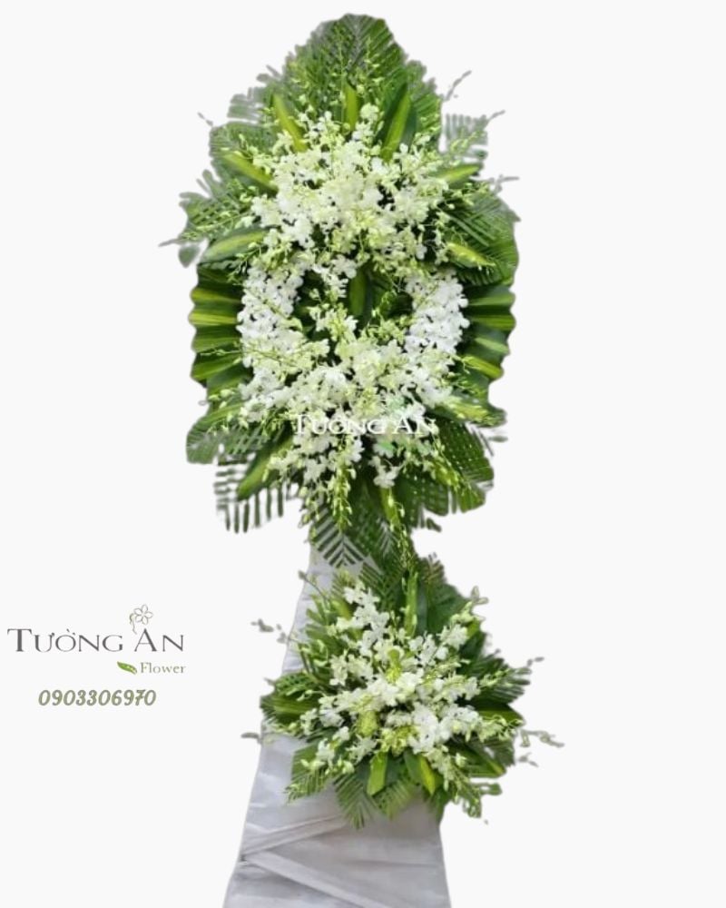  Vòng Hoa Viếng Tang Lễ Lan Trắng - B261 