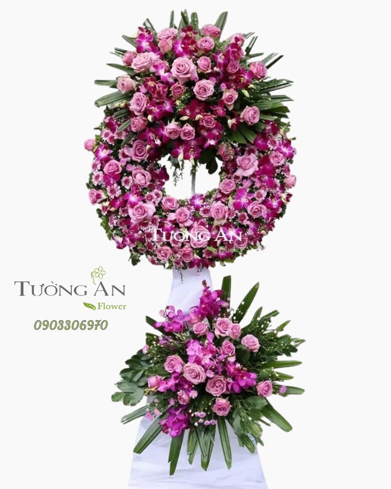  Vòng Hoa Viếng Tông Tím - B322 