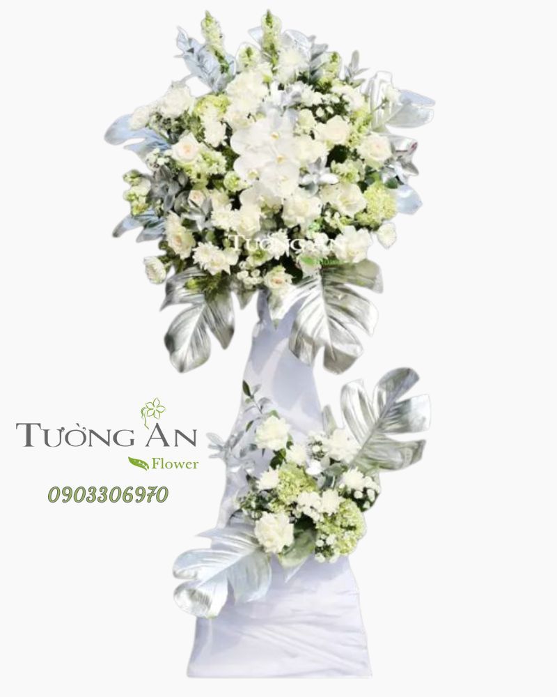  Vòng Hoa Viếng Tông Trắng - B318 
