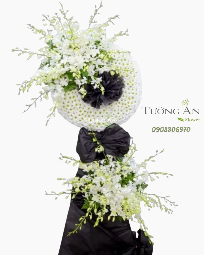  Vòng Hoa Viếng Tông Trắng - B321 