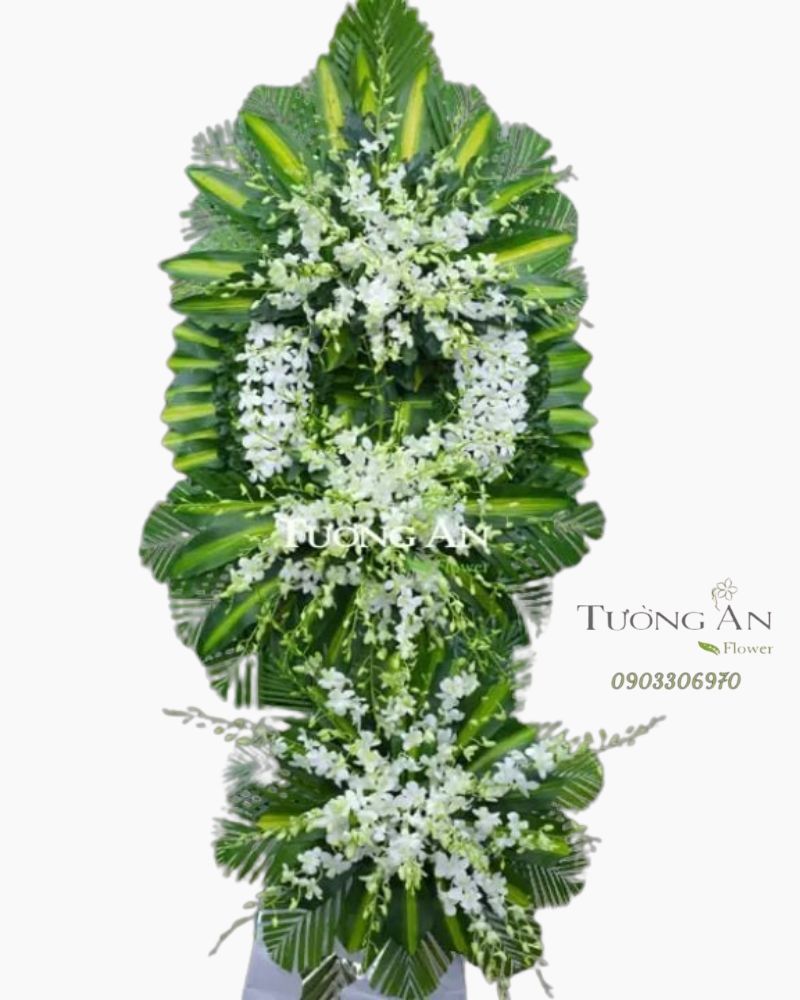  Vòng Hoa Viếng Tông Trắng Hoành Tráng - B251 