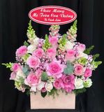  Hoa Cắm Hộp Hồng Ngọt Dịu Êm - HCH03 