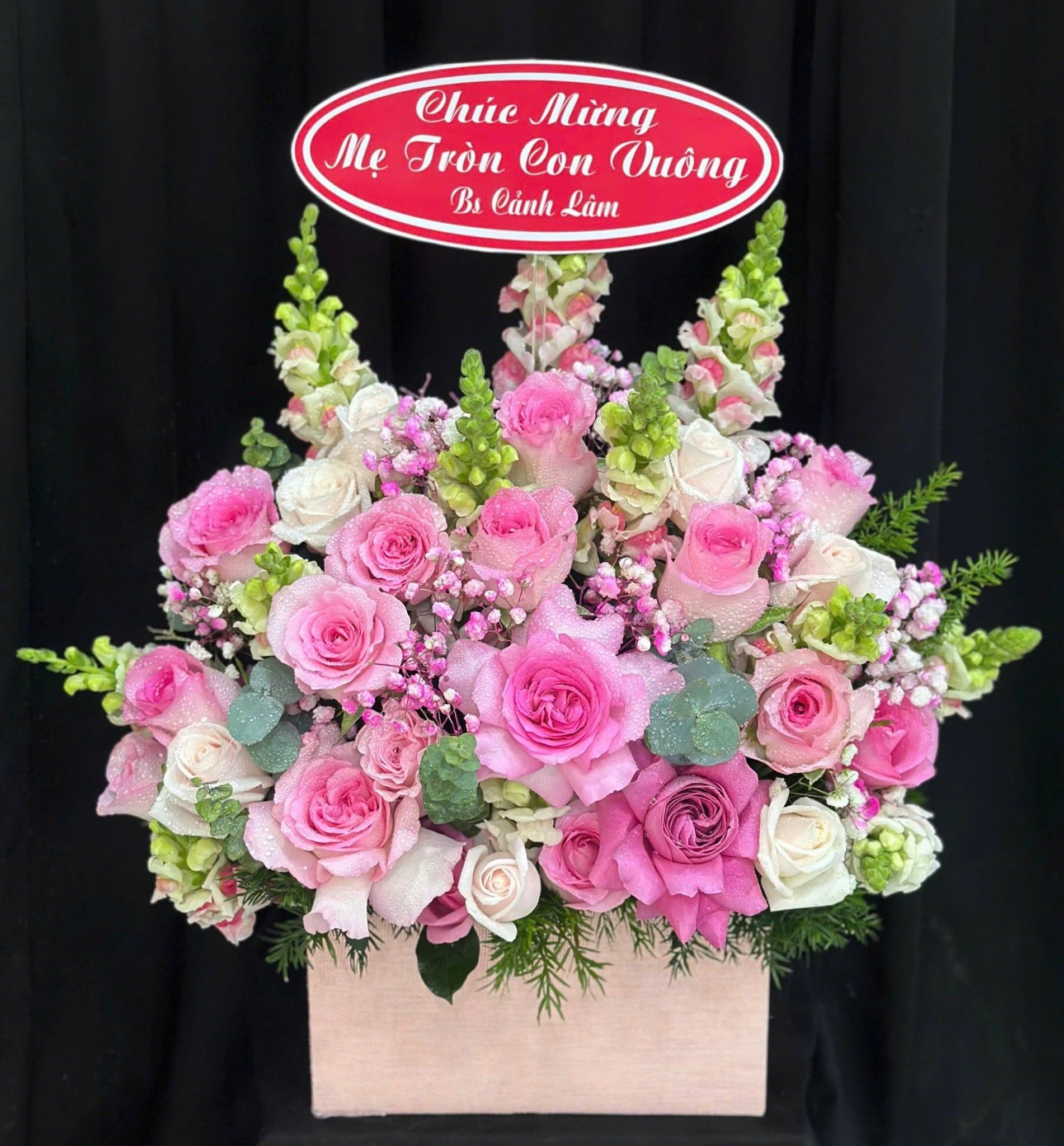  Hoa Cắm Hộp Hồng Ngọt Dịu Êm - HCH03 