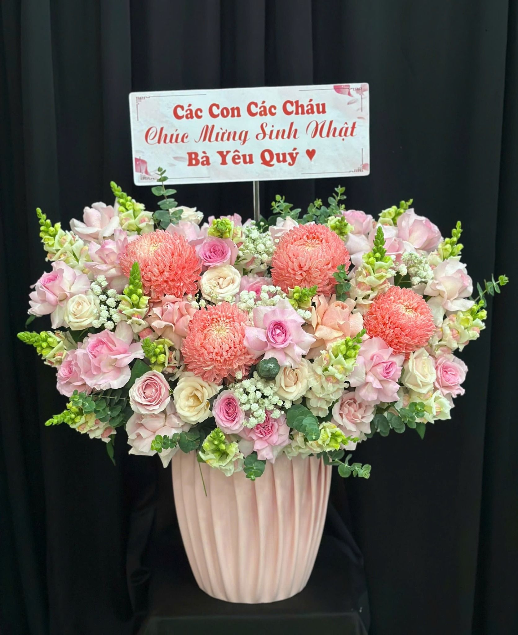  Hoa Cắm Hộp Phấn Hồng Dịu Ngọt - HCH23 