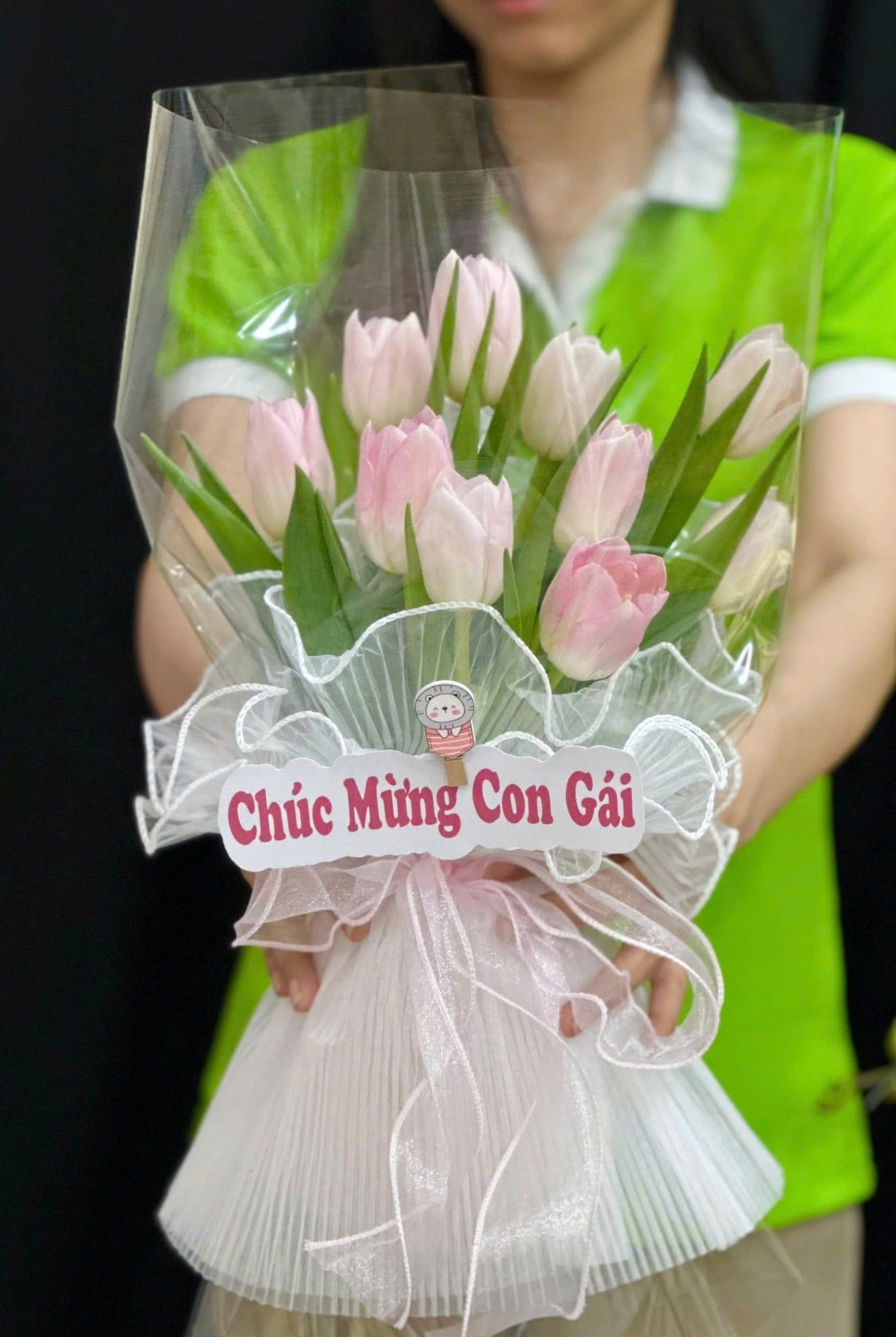  Bó Hoa Tulip Hồng Bé Nhỏ - HBT02 