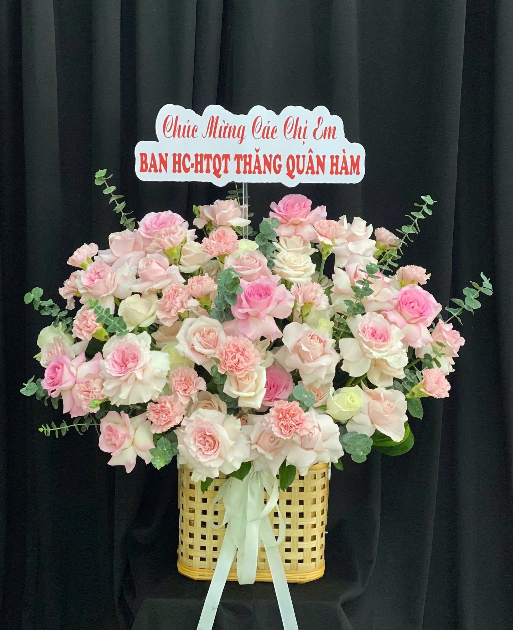  Hoa Cắm Hộp Mây Hồng Thì Thầm - HCH22 