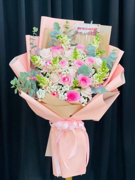 Bó Hoa Hồng Ngọc Dịu Êm - HBD10