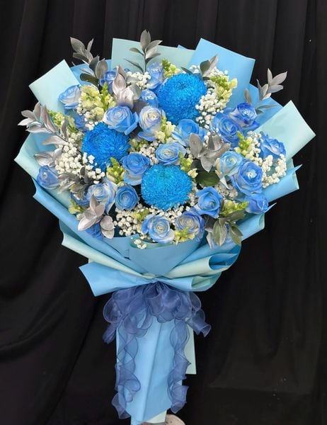 Bó Hoa Lam Ngọc Thịnh Vượng - HBD13