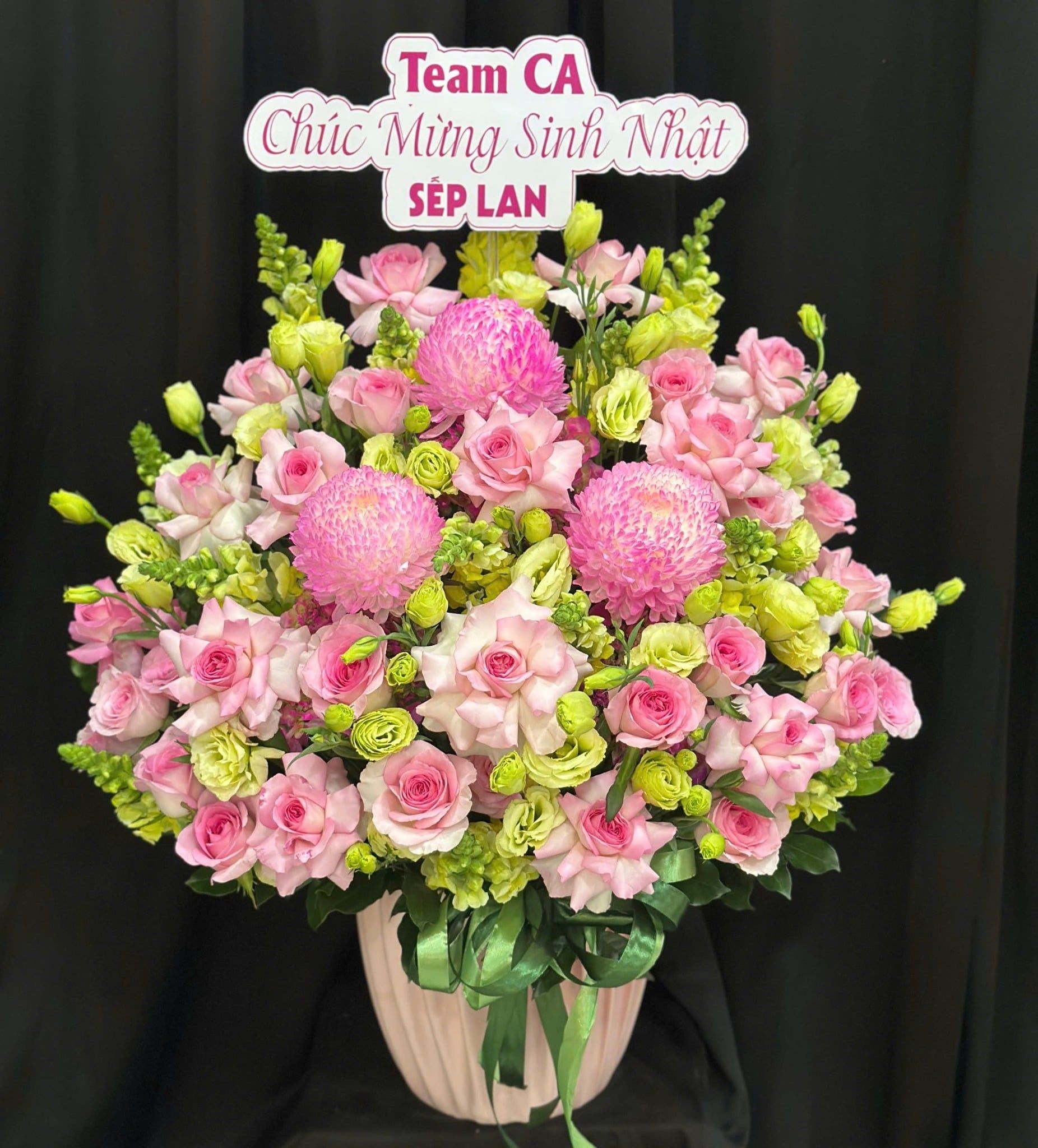  Hoa Cắm Hộp Duyên Hồng Tươi Mới - HCH37 