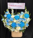  Hoa Cắm Hộp Thanh Lam May Mắn - HCH45 