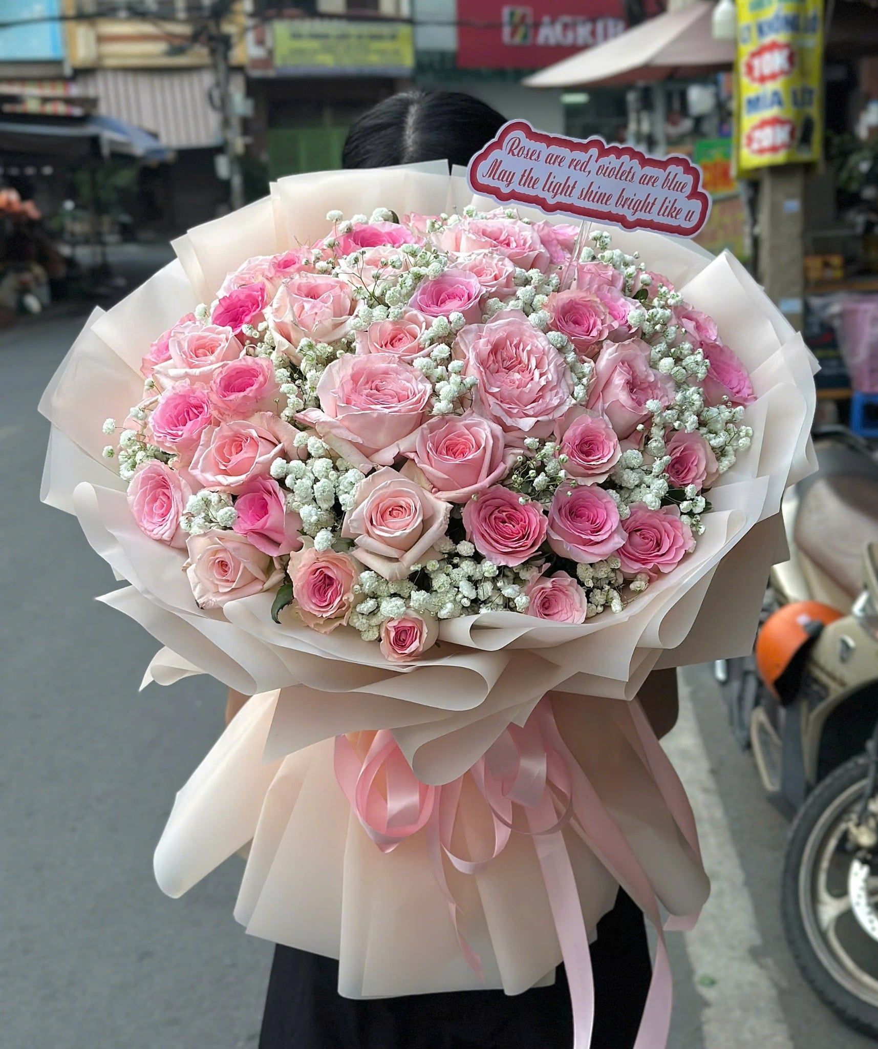  Bó Hoa Phấn Hồng Tinh Khôi - HBT09 