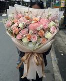  Bó Hoa Sắc Hồng Dịu Êm - HBD24 