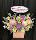  Hoa Cắm Hộp Tím Hồng Dịu Mơ - HCH72 