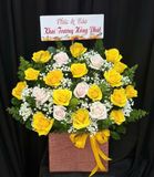  Hoa Cắm Hộp Vàng Son May Mắn - HCH75 