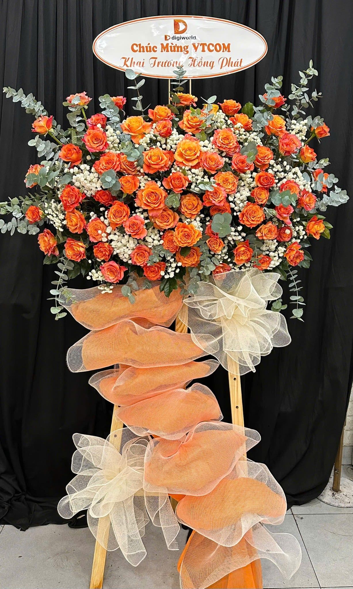  Hoa Chúc Mừng Hồng Cam Khai Vận - HCM44 